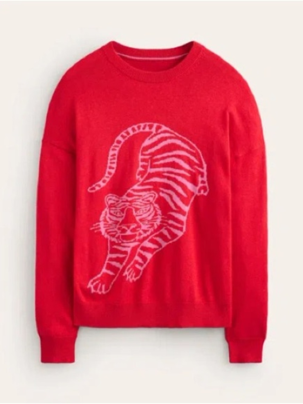 Boden Natasha Novelty Sweater Rouge Red, Tiger